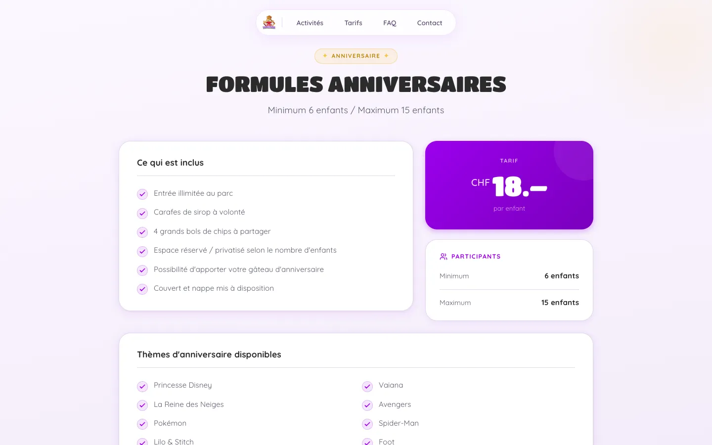 Kidz Moove Area,anniversaires